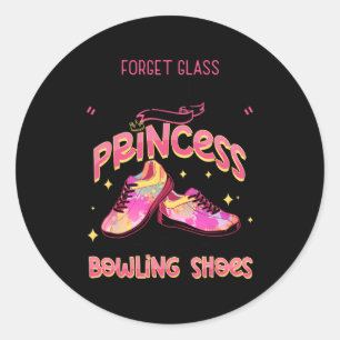 Sticker Rond Chaussures de bowling drôles de princesse Joueurs