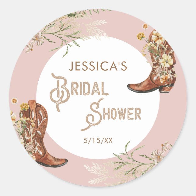 Sticker Rond Chaussures de mariage à motif floral aquarelle de  (Devant)