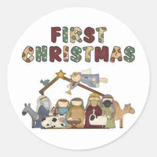 Sticker Rond Chaussures de Noël