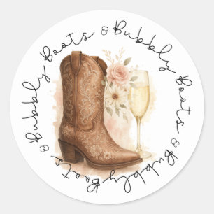 Sticker Rond Chaussures de randonnée et country western à bulle