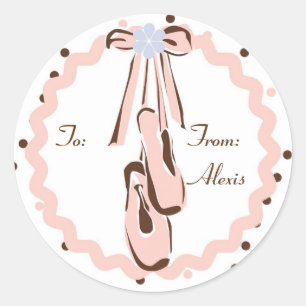 Sticker Rond Chaussures en Ballet Rose