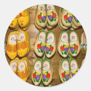 Sticker Rond Chaussures en bois, Village-Hollandais, Noordhuize
