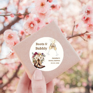 Sticker Rond Chaussures et bulles Boho Western Enterrement de v