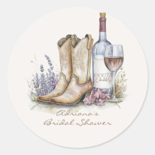 Sticker Rond Chaussures et Mousse Floral Fête de Mariage