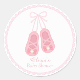Sticker Rond Chaussures fille mignonne Ballerina Baby shower Ét