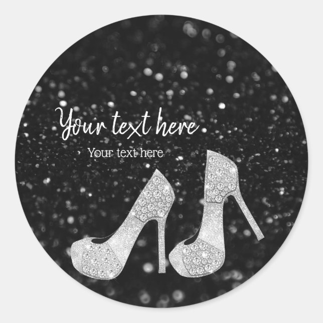 Sticker Rond Chaussures Glam talons hauts pour toutes les occas (Devant)