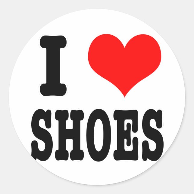 Sticker Rond Chaussures I HEART (LOVE) (Devant)