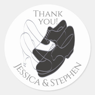 Sticker Rond Chaussures mariages noir et blanc