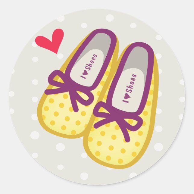 Sticker Rond Chaussures mignonnes de fille (Devant)