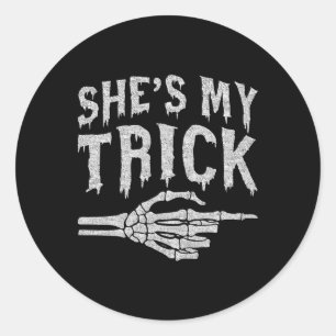 Sticker Rond Chaussures Mon Trick Skeleton Correspondant Couple