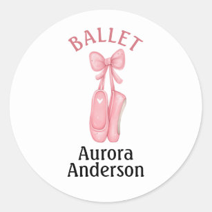 Sticker Rond Chaussures pointes de ballet rose pendants avec co