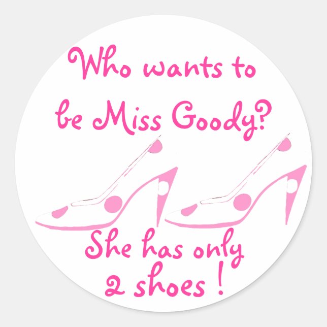 Sticker Rond Chaussures rose et blanc de Mlle Goody deux (Devant)