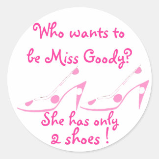 Sticker Rond Chaussures rose et blanc de Mlle Goody deux