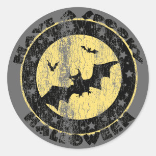 Sticker Rond Chauve-souris d'Halloween