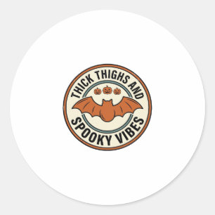 Sticker Rond Chauve-souris d'Halloween Cuisses Épaisses Vibes S