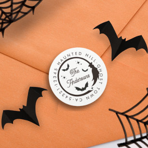 Sticker Rond Chauve-souris Halloween Éffrayant BLANCHE