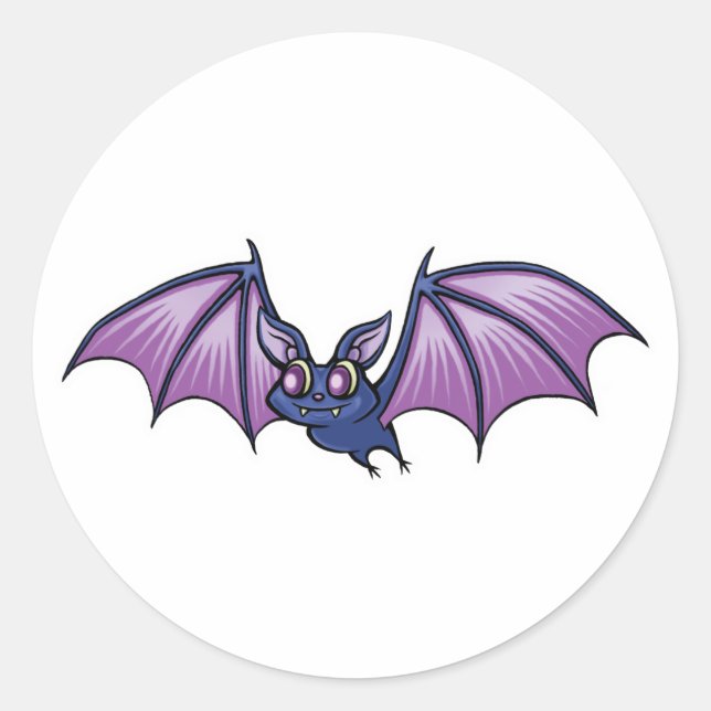 Sticker Rond chauve-souris vampire heureuse (Devant)