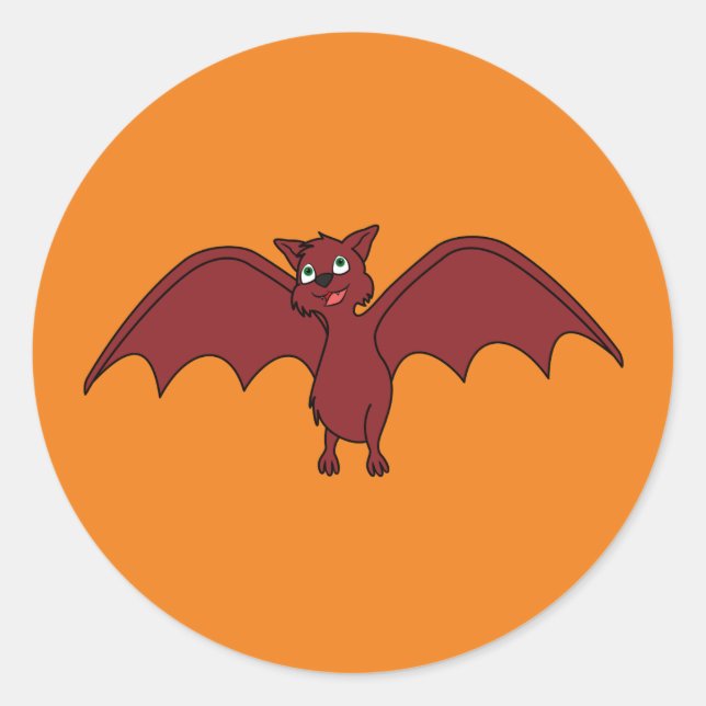 Sticker Rond Chauve volante Halloween en rouge Vampire (Devant)
