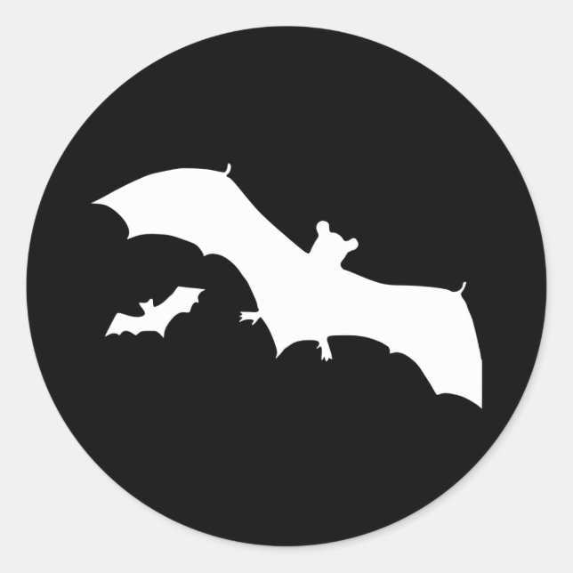 Sticker Rond Chauves-souris d'Halloween (Devant)