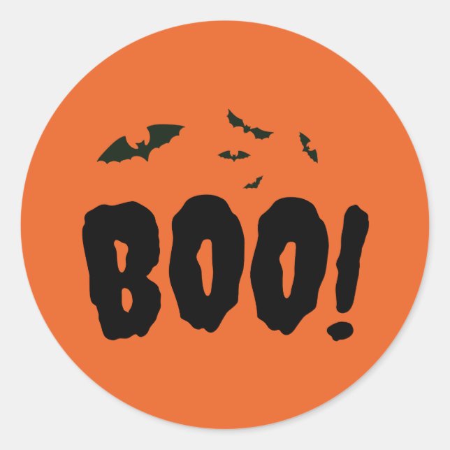 Sticker Rond Chauves-souris d'Halloween (Devant)