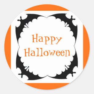 Sticker Rond Chauves-souris géantes Joyeux Halloween
