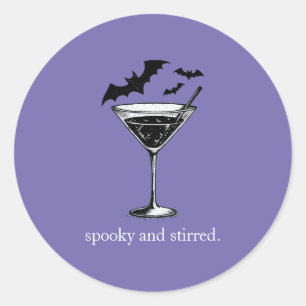 Sticker Rond Chauves-souris Martini