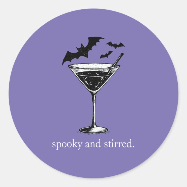 Sticker Rond Chauves-souris Martini (Devant)