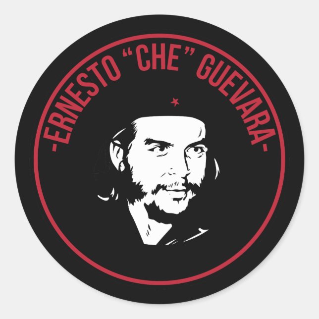 Sticker Rond Che Guevara Noir et Blanc (Devant)