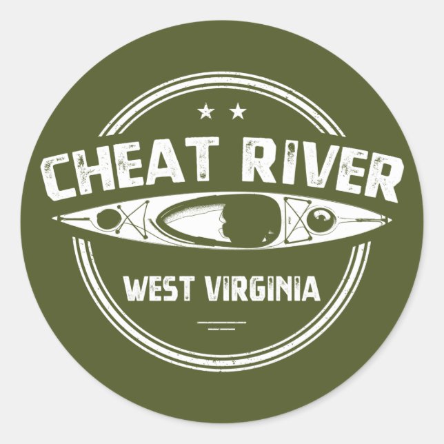 Sticker Rond Cheat River, Virginie-Occidentale (Devant)