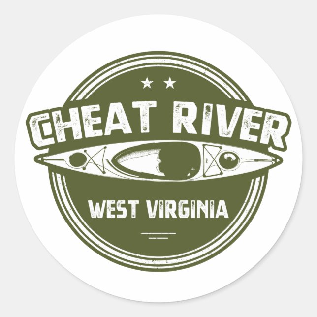 Sticker Rond Cheat River, Virginie-Occidentale (Devant)