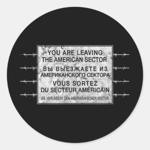 Sticker Rond Checkpoint Charlie Guerre froide Berlin Mur Est Al