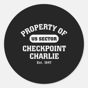 Sticker Rond Checkpoint Charlie Guerre froide Berlin Mur Est Al