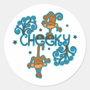 Sticker Rond Cheeky Monkey