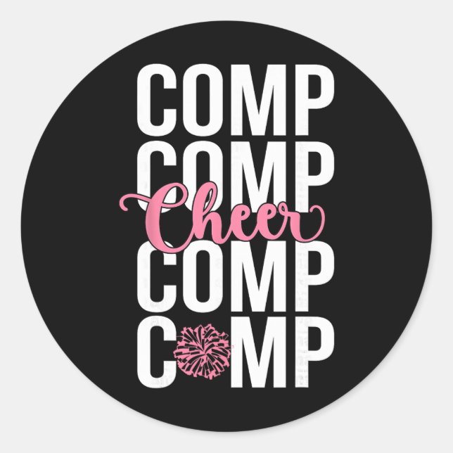 Sticker Rond Cheer Comp Day Cheerleading Competition Day Cheerl (Devant)