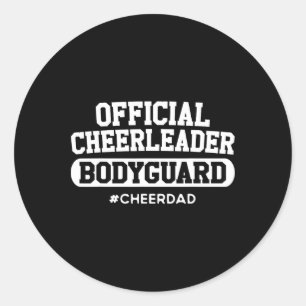 Sticker Rond Cheer Papa Officiel Pom-pom girl Garde du corps Fu
