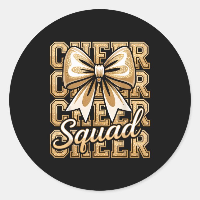 Sticker Rond Cheer Squad Gold Funny Srt Cheerleader Cheerleadin (Devant)