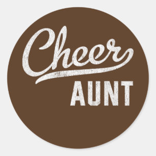 Sticker Rond Cheer Tante Fière Tante Cheerleader Tante