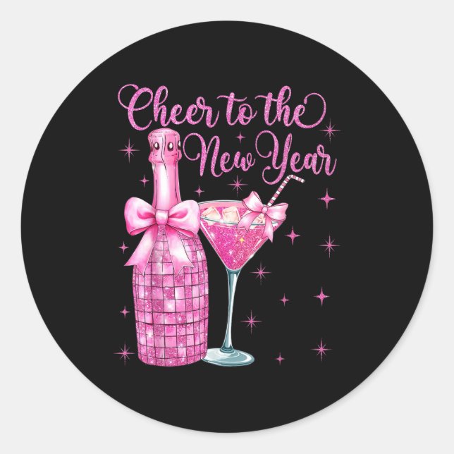 Sticker Rond Cheer To The New Year Happy New Year 2026 Party  (Devant)