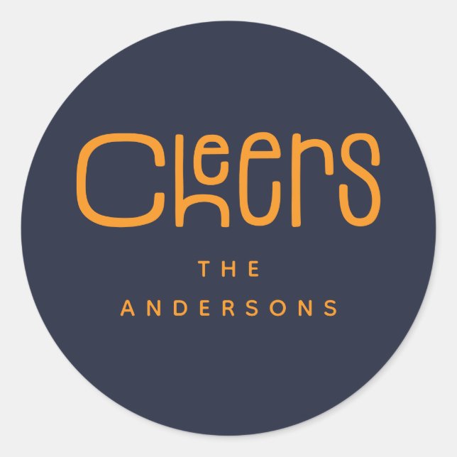 Sticker Rond Cheers Personnalisé Moderne  (Devant)