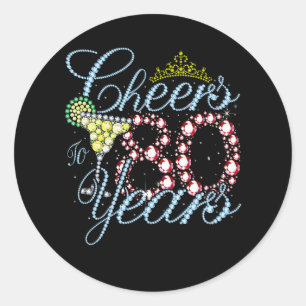 Sticker Rond Cheers To 80 Years 80e Birthday 80 Years Old Bday