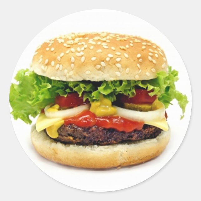 Sticker Rond Cheeseburger (Devant)