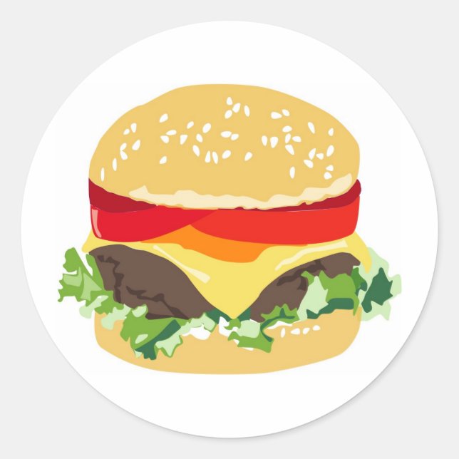 Sticker Rond cheeseburger américain (Devant)