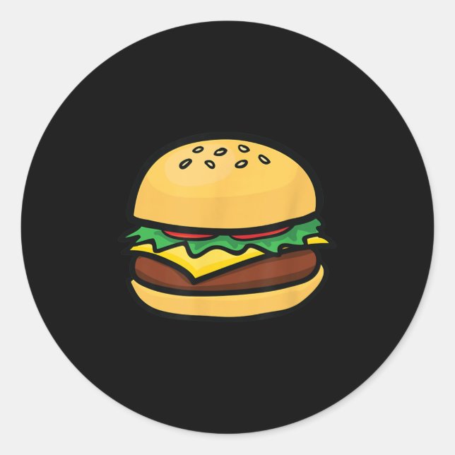 Sticker Rond Cheeseburger Emoticon Hamburger Fromer Bbq (Devant)