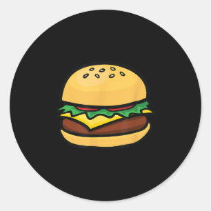 Sticker Rond Cheeseburger Emoticon Hamburger Fromer Bbq