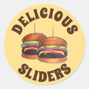Sticker Rond Cheeseburger Hamburger Sliders Bar Food