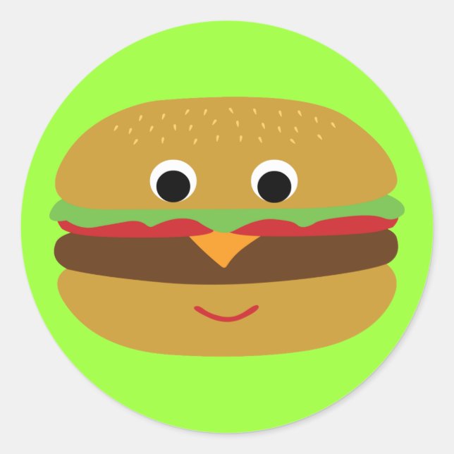 Sticker Rond Cheeseburger rétro (Devant)