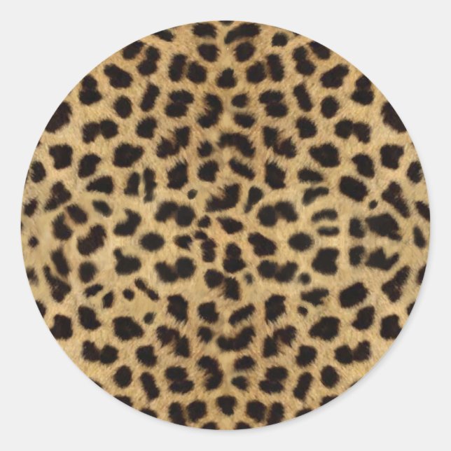 Sticker Rond Cheetah Fur Motif, Cheetah Print (Devant)