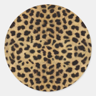 Sticker Rond Cheetah Fur Motif, Cheetah Print