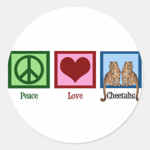 Sticker Rond Cheetahs Peace Love