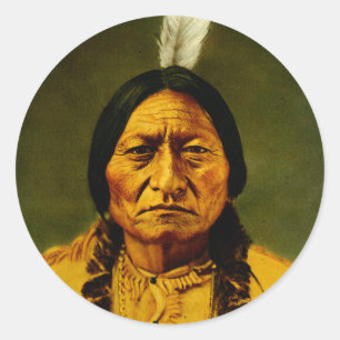 Sticker Rond Chef amérindien Sitting Bull